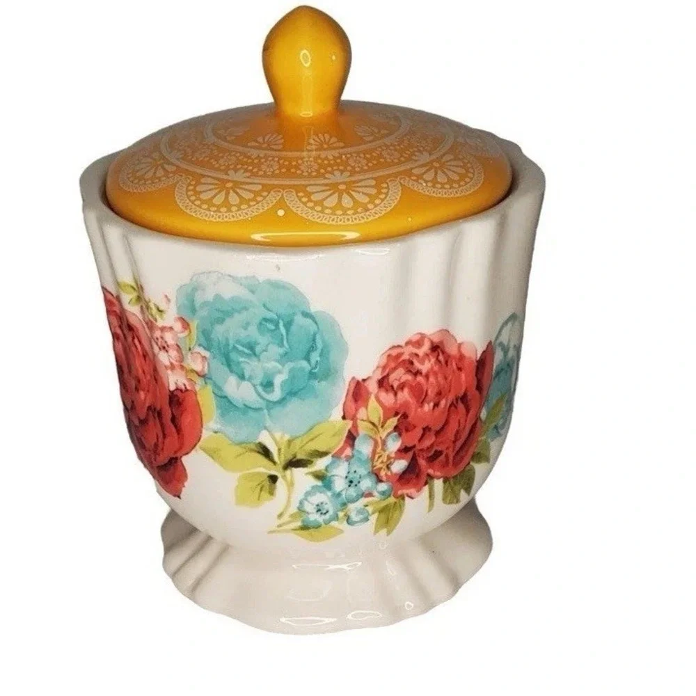 The Pioneer Woman Blossom Jubilee Stoneware Sugar Bowl with Lid NEW